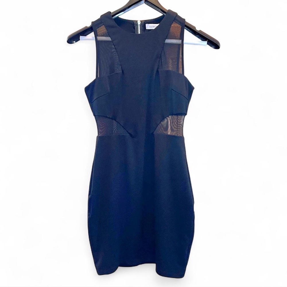 Elizabeth and James LBD Little Black Dress Mesh Cutouts size Small Womens